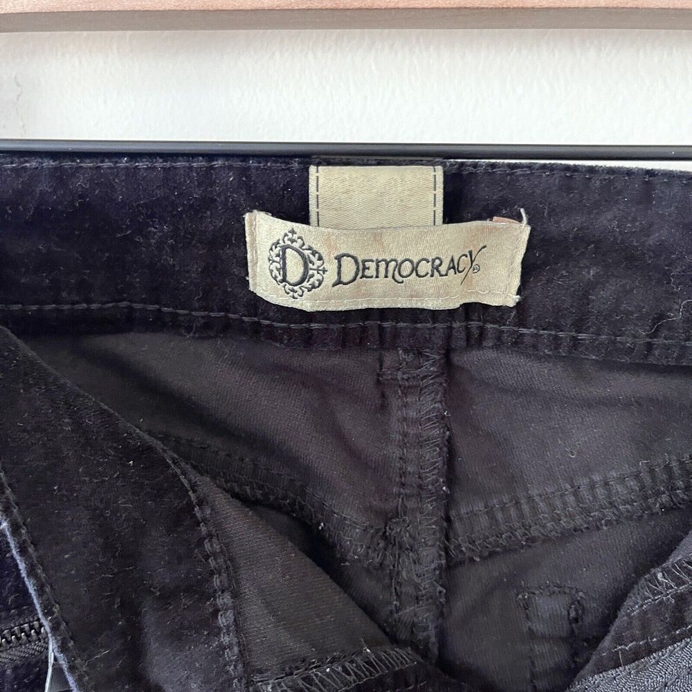 Democracy Corduroy Pants Black Skinny Zipper Pocket Cotton Blend - Size 4 - Picture 6 of 8